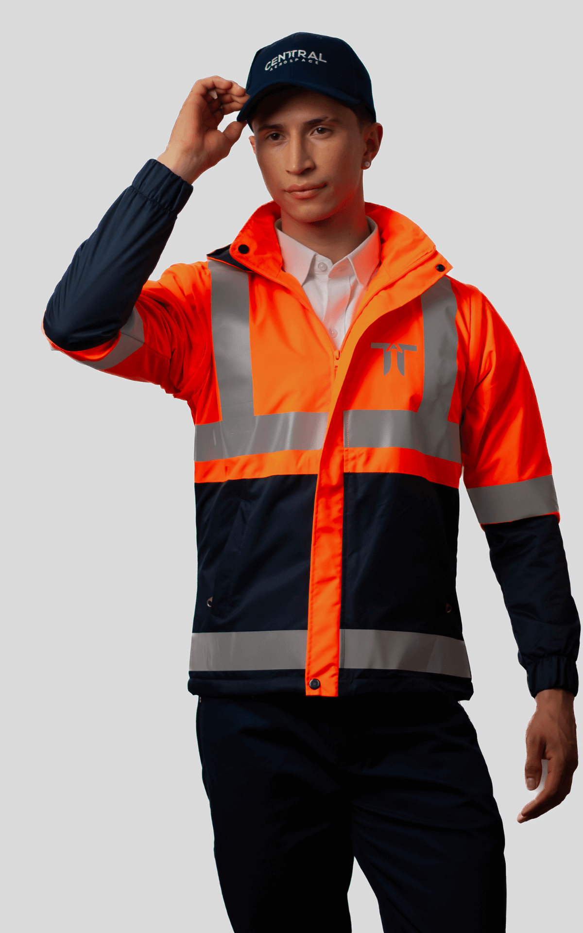 011-Chaqueta CENTRAL Naranja REFLECTIVA Hombre