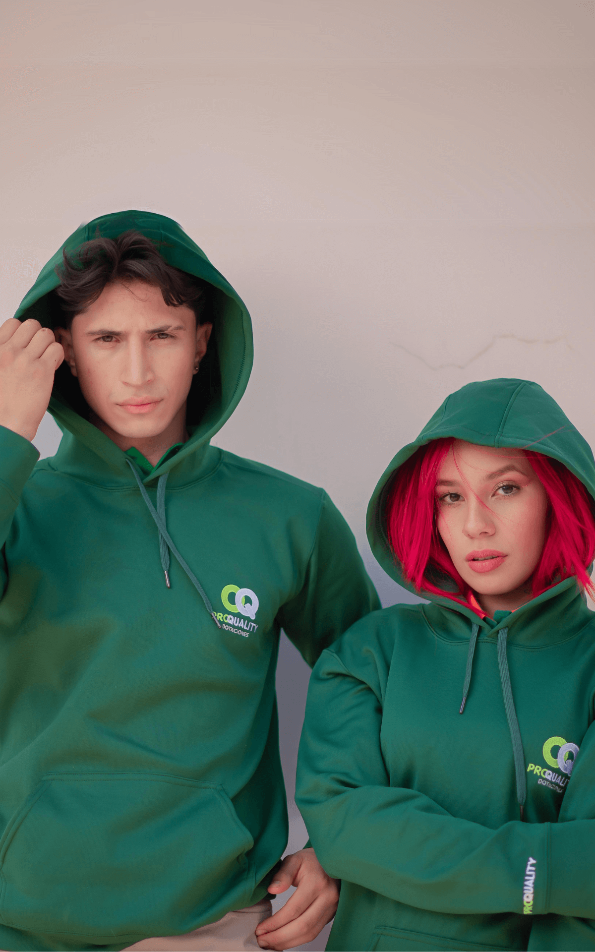 151-HOODIE ALGODÓN VERDE UNISEX CAPOTA-PROQUALITY